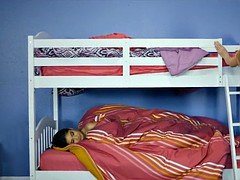 Asian gets Fucked in bunk bed with Her Roomate there