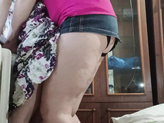 Hot Stepmom Fucks Me Hard with Strap-On Against Radiator - Lesbian Passion