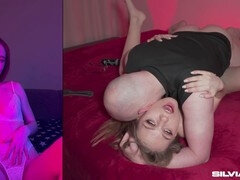 Ejaculation, bdsm, sexy brunette
