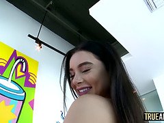 Anal, Cul, Brunette brune, Béant, Hard, Hd, Huilée, Adolescente