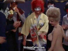 Amateur, Gros seins, Dansant, Groupe, Fête, Public, Rétro ancien, Voyeur