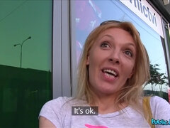 Fake TV Producers Convince Hot Blonde To Suck Them Both Off 1 - Gina Monelli