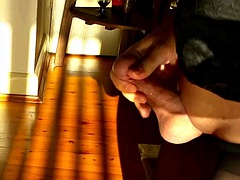 素人, 黒人, ぽちゃ, イく瞬間, 黒人, 足, ナイロン, 穴開きパンティ