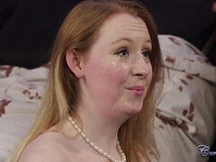 Hot curvy Ruby gets big facial in the morning