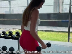 Shagging session with a brunette who stays in shape