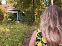 Verga grande, Rubia, Mamada, Garganta profunda, Al aire libre, Pov, Público, Chupando