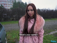 Long-haired bimbo sucks Martin's cock for some cash