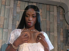 Ebony Lola Marie gets a job with a big fucker