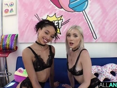 Nasty Blonde Babe eats Creampie str8 from Alexis Tae