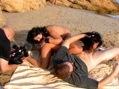 Enthousiasteling, Strand, Sperma shot, Volledige film, Duits, Latijnse vrouw, Buiten, Trio