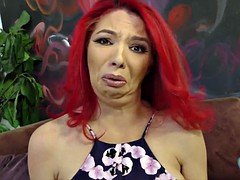 Busty Kiki Daire jerks off a cock