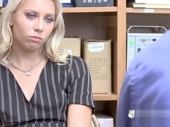 Beautiful teen 18+ Chanel Grey gets busted shoplifting so the officer resolves to fuck her hard