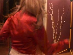 素人, フェラチオ, 衣服着たままセックス, 顔射, 女, なめる, ヌード, ストッキング