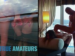 Hot fit couple love anal on vacation
