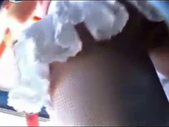 Sexy NYC party girls upskirt on the subway