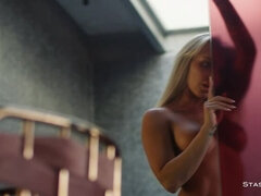 Blonde, Talons, Lingerie, Solo, Tatouage, Nénés