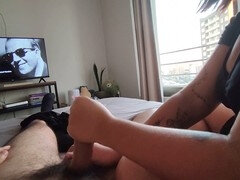Amateur, Couple, Cumshot, Girlfriend, Handjob, Masturbation, Tattoo