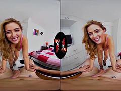 Tridimensionnel, Sucer une bite, Branlette thaïlandaise, Fille latino, Réalité, Nénés