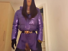 Travestis, Gode, Robe, Lingerie, Satin, Transsexuelle, Solo, Jouets