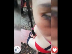 Hot Colombian Teen Estefani Gives Blowjob & Takes Cum in Public - Amateur POV Sex
