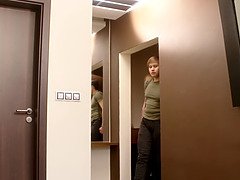 Sexy blonde Euro babe Vera Jarw gets pounded in hotel room by her daddy's friend