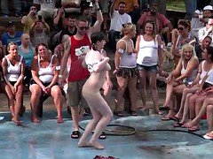 Amateur, Concours, Public, Adolescente, Mouillée