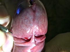 amazing extreme close-up needle of my penis