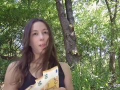 素人, チン, 自然山雀, アウトドア, 現実, ラフ, オッパイの, ヴァージン