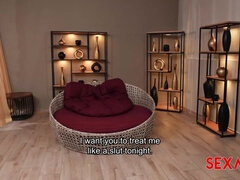 Enthousiasteling, Grote kont, Grote mammen, Rondborstig, Sperma shot, Interraciaal, Latijnse vrouw, Slaaf