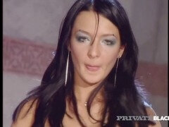 Private ebony beauties Beatrice and Mandy Bright get down in black and white sex