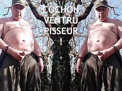 Fat pascal and his smelly feet and piss in forest with super techno music