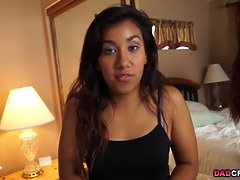 College Latina teen first time fuck with dad