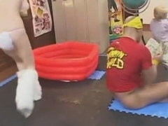 Groupe, Japonaise, Lingerie, Public, Jarretelles