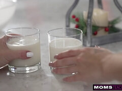 MILF Molly Tries To Get Santa's Help In Her Kitchen While Stepson's Away