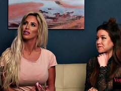 Inked british voyeurs watching in erotic threesome