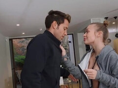 デカパイ, 茶髪の, ズームショット, ハードコア, Hd, 巨大, デカチンの, タトゥー