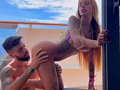 New Year's Eve on the Cruise, we fuck on board on our cabin balcony - Kevlyn Santos