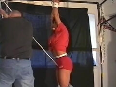 Grubby floozy is fumbling her lovely cage