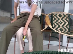 Scarlett & Chanel: Fingering Each Other on the Balcony