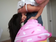 Leie, Schwarz, Blasen, Schwanz, Hundestellung, Piercing, Pov, Muschi