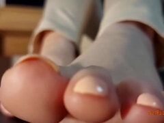 Foot Fetish Dream With My Female Boss In Office (ballet Flats Nylon Socks Pedicured Feet)