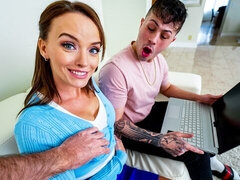 ベッドルーム, デカ尻, デカチン, デカパイ, フェラチオ, 茶髪の, バック, 淫乱熟女