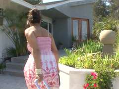 Pijpbeurt, Bruinharig, Hd, Interraciaal, Latijnse vrouw, Masturbatie, Moeder die ik wil neuken, Tieten likken