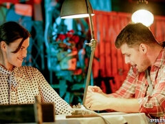 Rubia, Mamada, Estilo perrito, Seducido, Flaco, Adolescente, Tetas