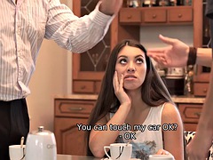 フェラチオ, 爸, 彼女, お婆さん, なめる, ペニス, ティーン