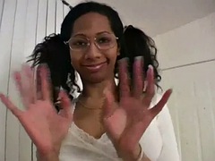 Grosse titten, Schwarz, Spermaladung, Schwarz, Handjob, Wichsen, Masturbation, Schlampe