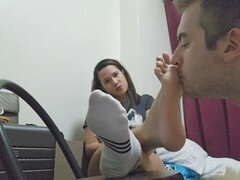Asian, Chinese, Feet, Femdom, Licking, Slave, Socks, Sucking