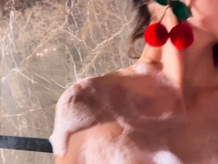 Brunette brune, Doigter, Hd, Masturbation, Douche, Softcore, Solo