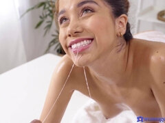 Éjaculation interne, Queue, Européenne, Interracial, Fille latino, Massage, Nénés, Mouillée