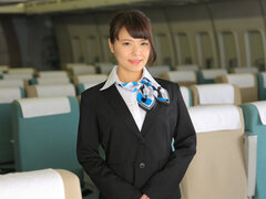 Asiatisch, Blasen, Handjob, Japanische massage, Stewardess